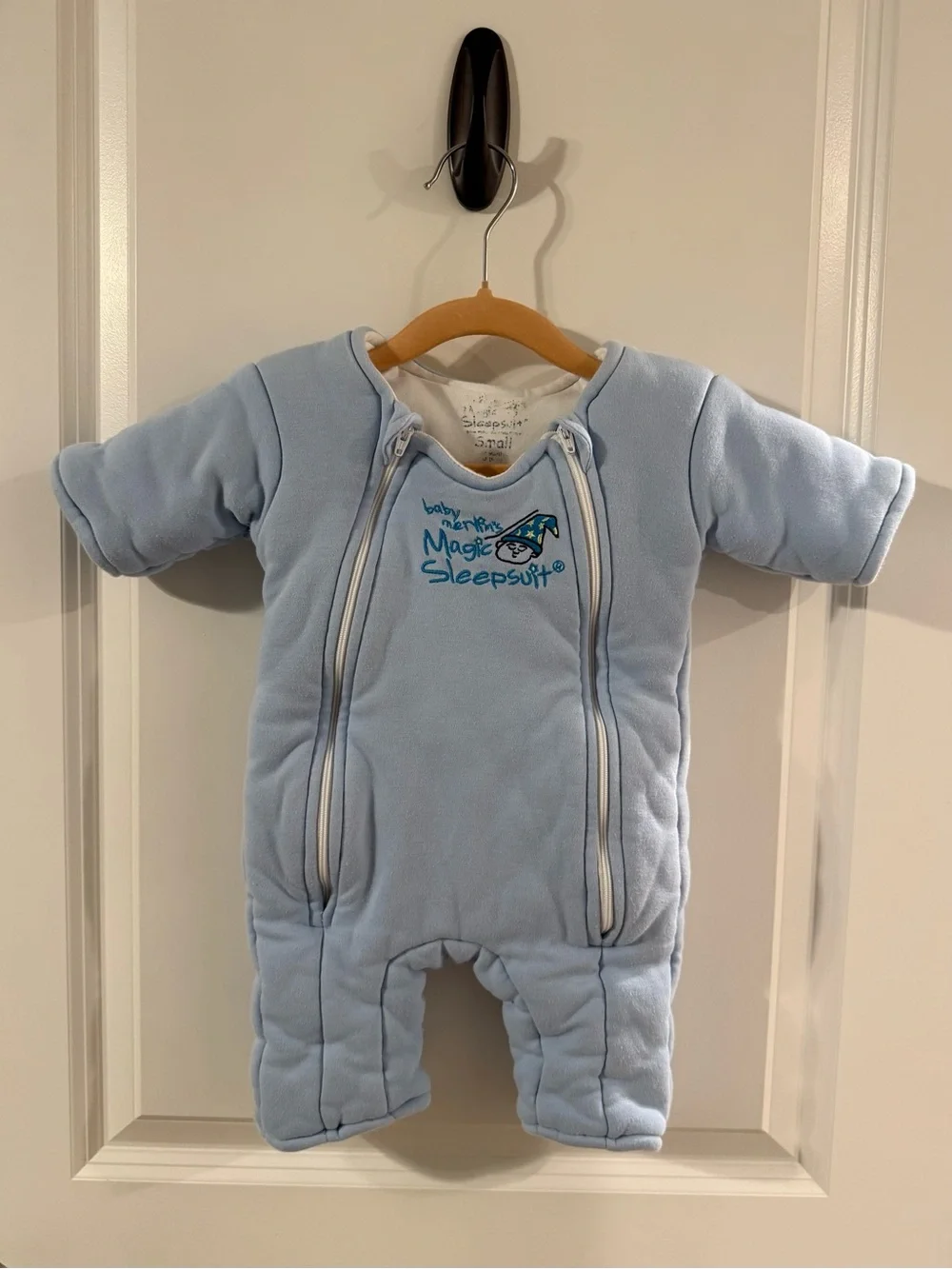 Baby Girl or Boy Magic Merlin Blue Sleep Suit Small